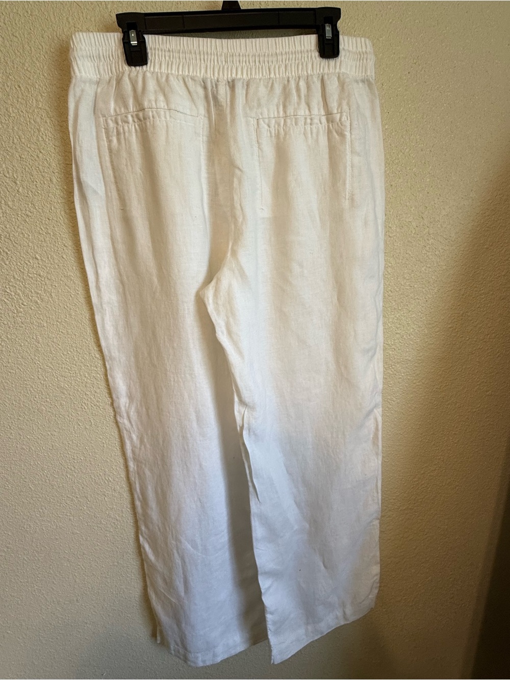 Athleta White Wide Leg Linen-Blend Drawstring Pants - Picture 5 of 6